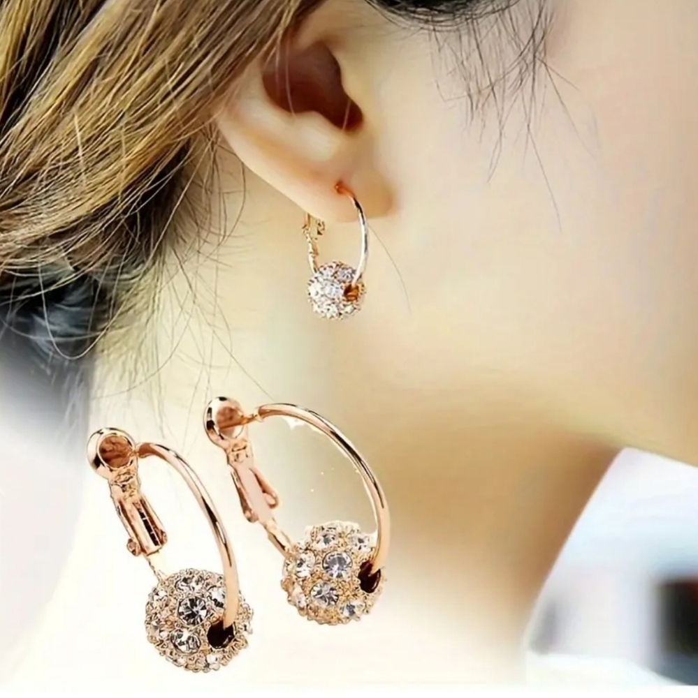 Sparkling Hoop Earrings - Picture 2 of 4